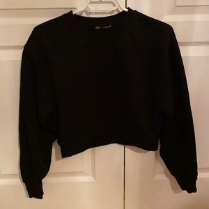 Zara cropped sweatshirt, black, size small